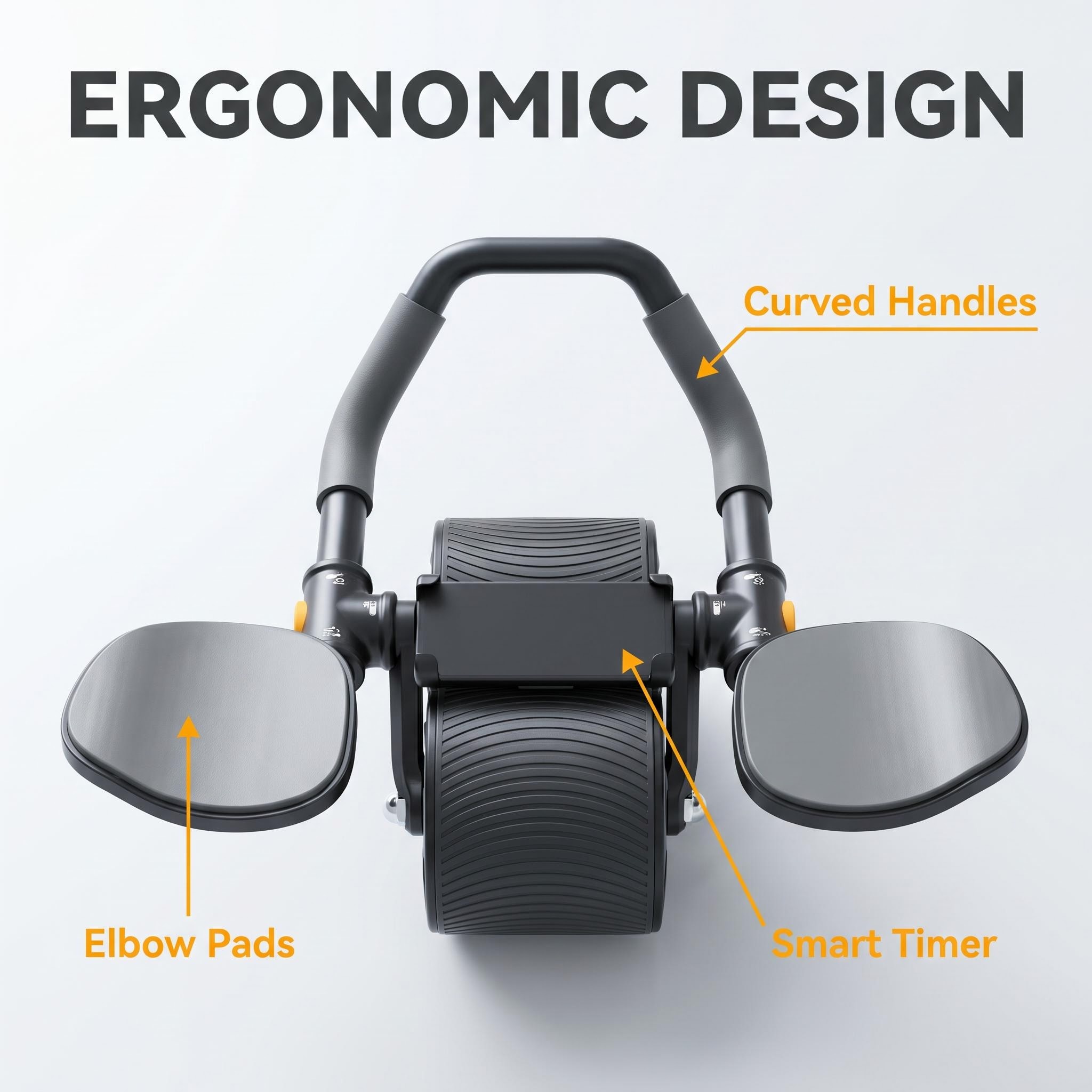 Ab Roller Wheel With Elbow Support - Rouleau d'entraînement abdominal 3-en-1 avec genouillère,